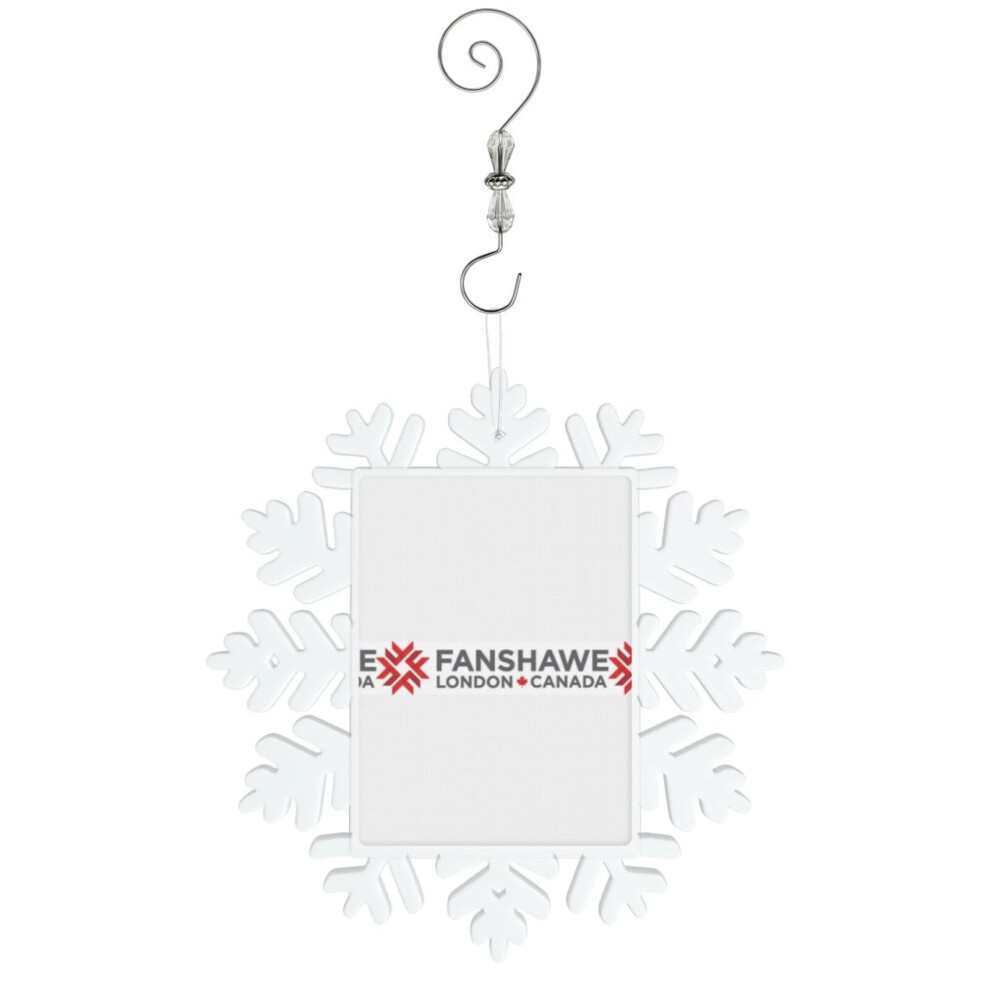 (Fanshawe College Logo=9303) Christmas Ornament Snowflake Tree Decoration Car Hanging Charm Gift with Hook Keepsake for Friends Family