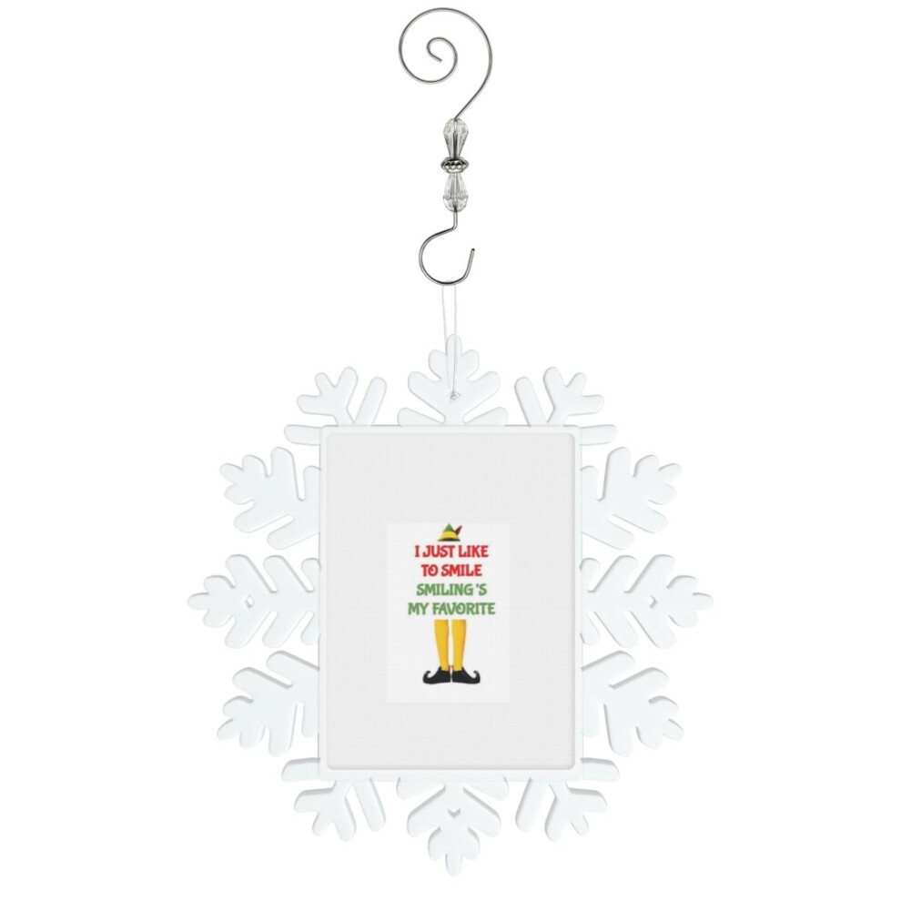 (Elf - I Just Like to Smile, Smiling's My Favorite=4723) Christmas Ornament Snowflake Tree Decoration Car Hanging Charm Gift with Hook Keepsake for Fr