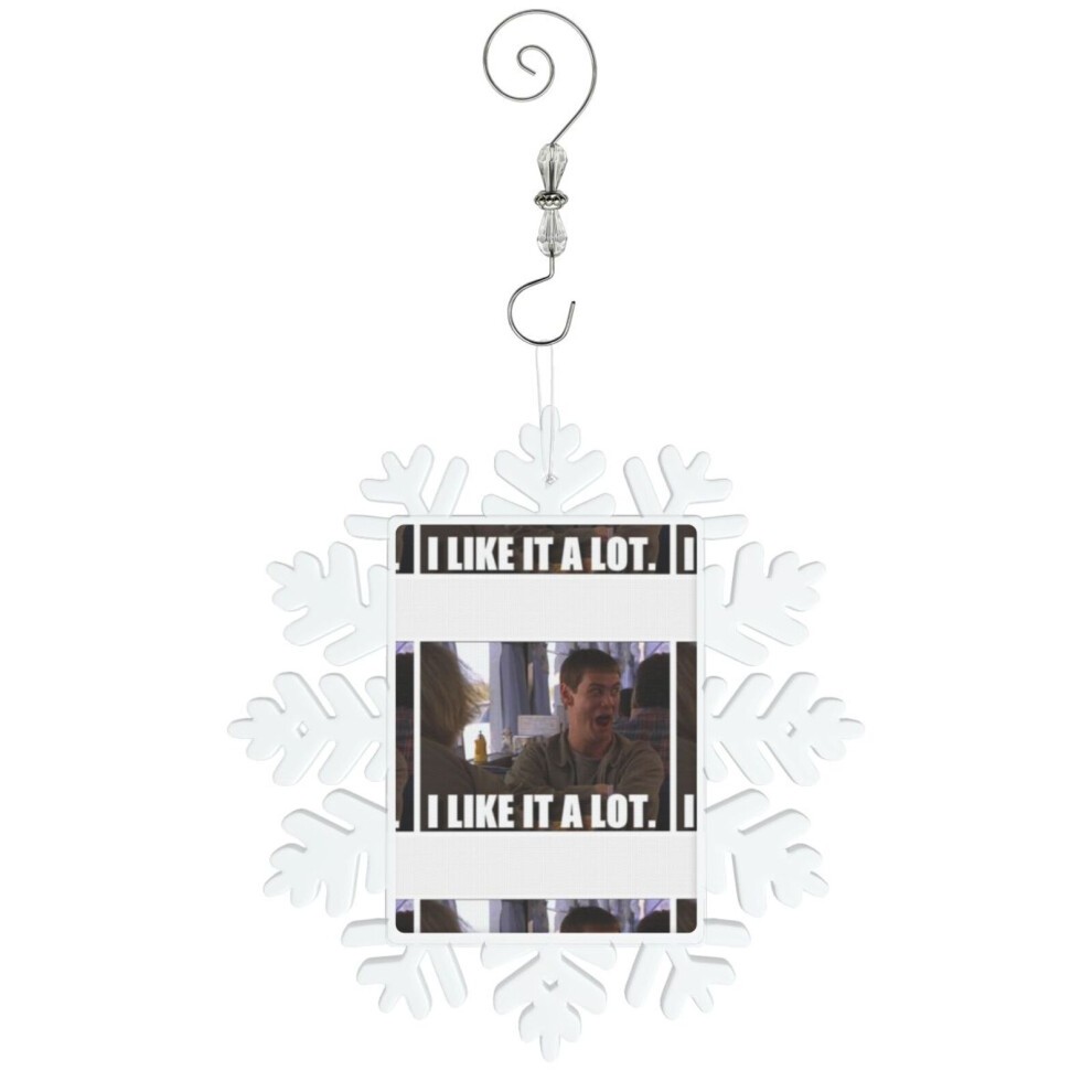 (I Like It a Lot Sticker=6974) Christmas Ornament Snowflake Tree Decoration Car Hanging Charm Gift with Hook Keepsake for Friends Family