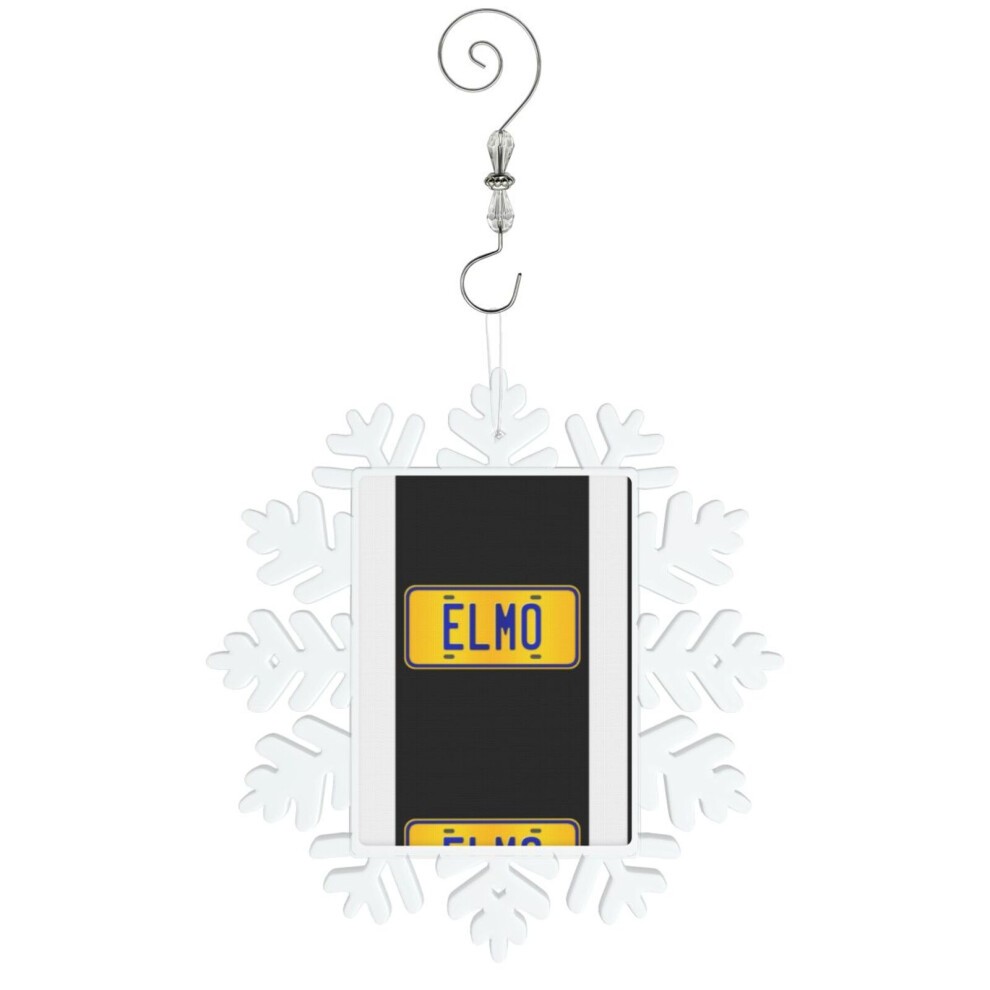 (Elmo Name Custom Number Plate Design - Gift for Elmo=5499) Christmas Ornament Snowflake Tree Decoration Car Hanging Charm Gift with Hook Keepsake for