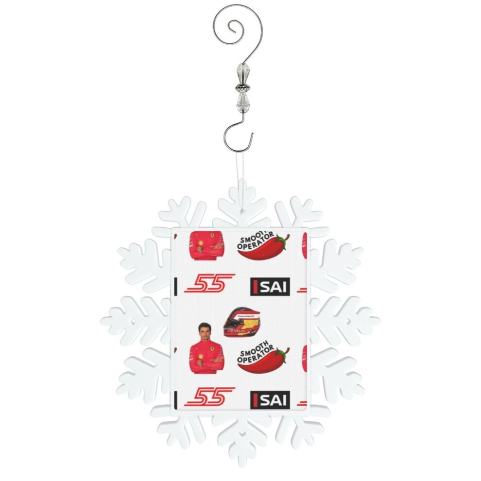 (Carlos Sainz Sticker Pack - Smooth Operator=6755) Christmas Ornament Snowflake Tree Decoration Car Hanging Charm Gift with Hook Keepsake for Friends
