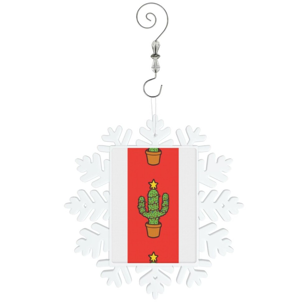 (Cactus Christmas Tree in Red=9598) Christmas Ornament Snowflake Tree Decoration Car Hanging Charm Gift with Hook Keepsake for Friends Family