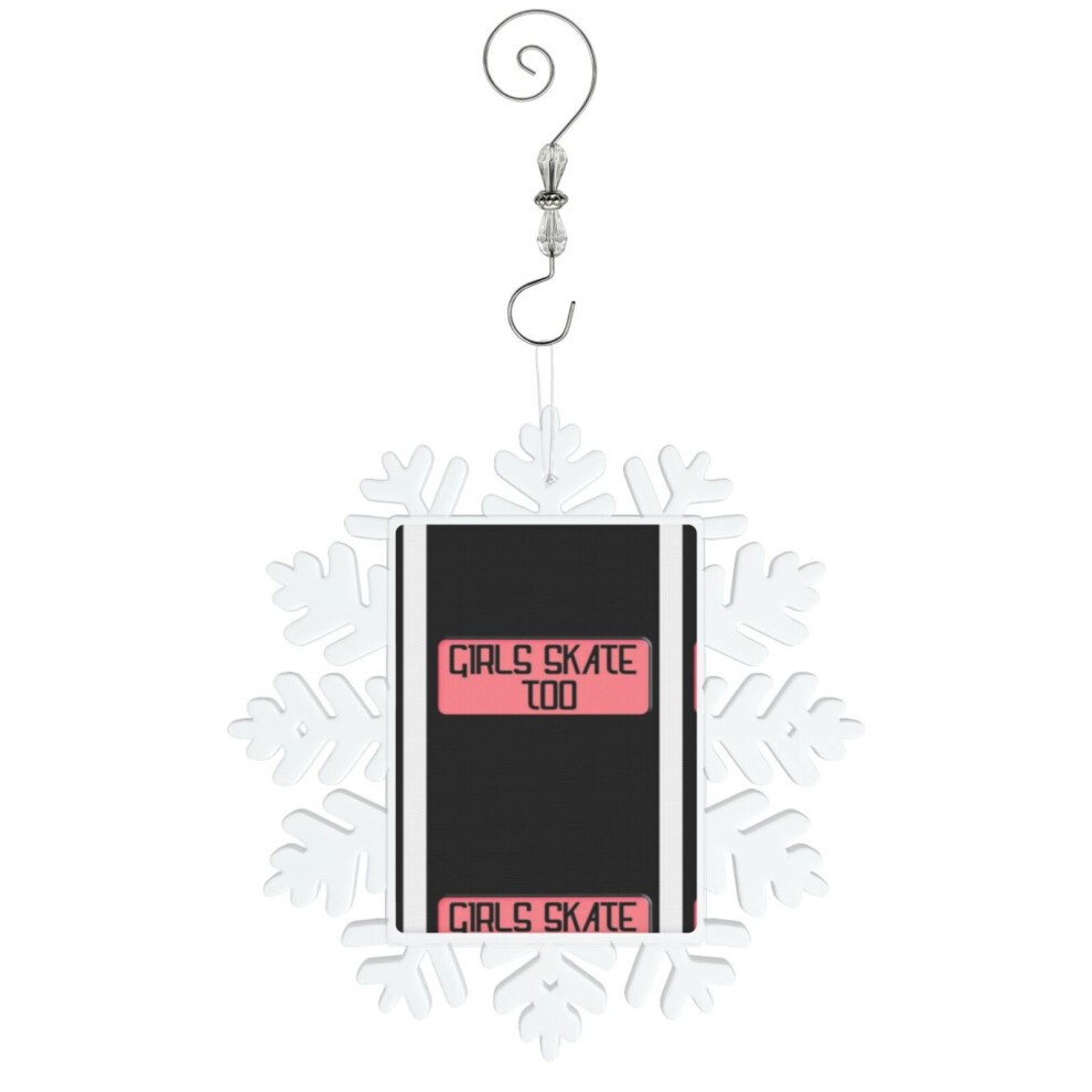 (Girls Skate Too Design=7287) Christmas Ornament Snowflake Tree Decoration Car Hanging Charm Gift with Hook Keepsake for Friends Family
