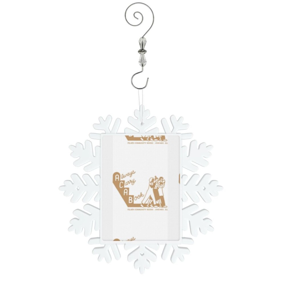 (Always, Carry a Book, Pilsen=5588) Christmas Ornament Snowflake Tree Decoration Car Hanging Charm Gift with Hook Keepsake for Friends Family