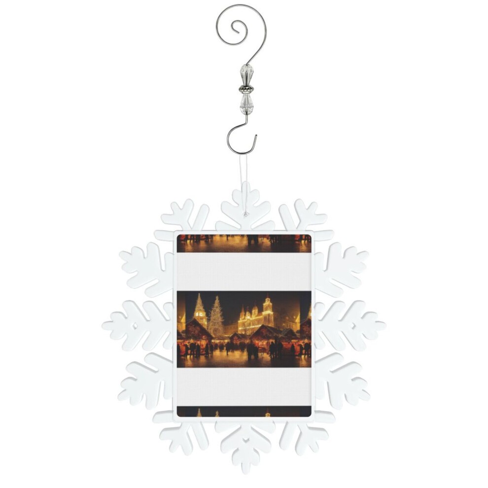 (Christmas Market=9862) Christmas Ornament Snowflake Tree Decoration Car Hanging Charm Gift with Hook Keepsake for Friends Family