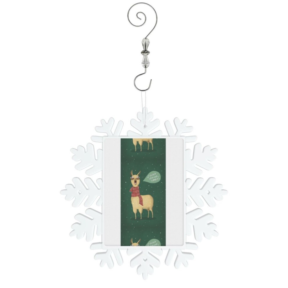 (Christmas Holiday Llama=9585) Christmas Ornament Snowflake Tree Decoration Car Hanging Charm Gift with Hook Keepsake for Friends Family