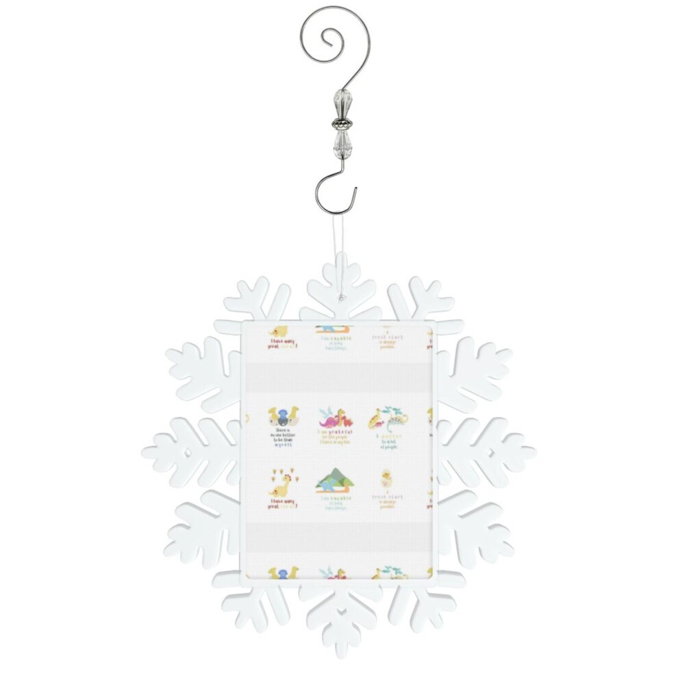 (Dinosaur Theme Children Positive Affirmation=5796) Christmas Ornament Snowflake Tree Decoration Car Hanging Charm Gift with Hook Keepsake for Friends