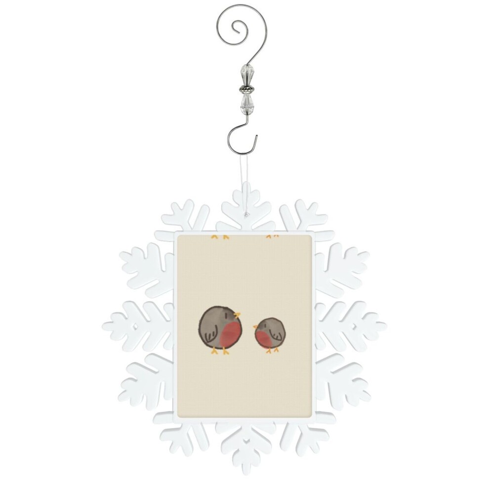 (Chonky Robins=6504) Christmas Ornament Snowflake Tree Decoration Car Hanging Charm Gift with Hook Keepsake for Friends Family