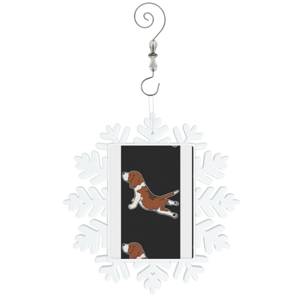 (Beagle Dog Funny Yoga Pose Gift=7681) Christmas Ornament Snowflake Tree Decoration Car Hanging Charm Gift with Hook Keepsake for Friends Family