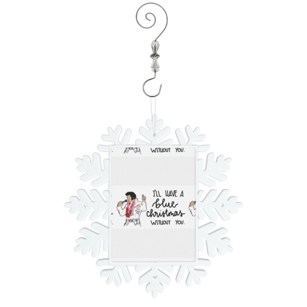 (Blue Christmas=4722) Christmas Ornament Snowflake Tree Decoration Car Hanging Charm Gift with Hook Keepsake for Friends Family