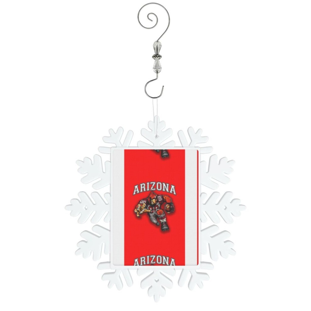 (Arizona Football=4888) Christmas Ornament Snowflake Tree Decoration Car Hanging Charm Gift with Hook Keepsake for Friends Family