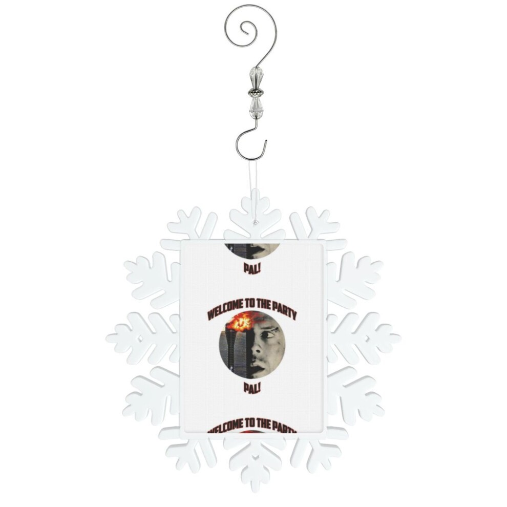 (Welcome to the Party Pal=8654) Christmas Ornament Snowflake Tree Decoration Car Hanging Charm Gift with Hook Keepsake for Friends Family