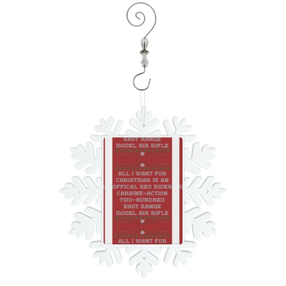 (You'll Shoot Your Eye Out!=8994) Christmas Ornament Snowflake Tree Decoration Car Hanging Charm Gift with Hook Keepsake for Friends Family