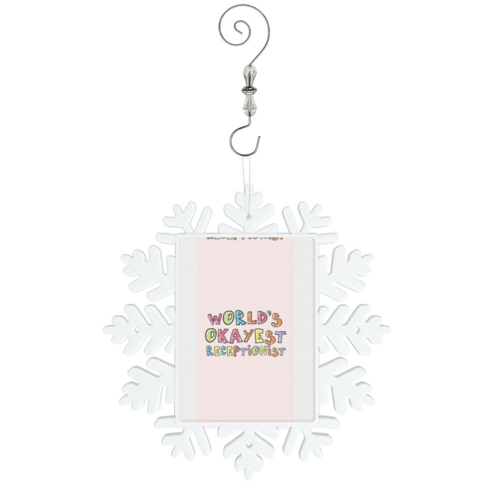 (World's Okayest Receptionist Gift Idea=4964) Christmas Ornament Snowflake Tree Decoration Car Hanging Charm Gift with Hook Keepsake for Friends Famil