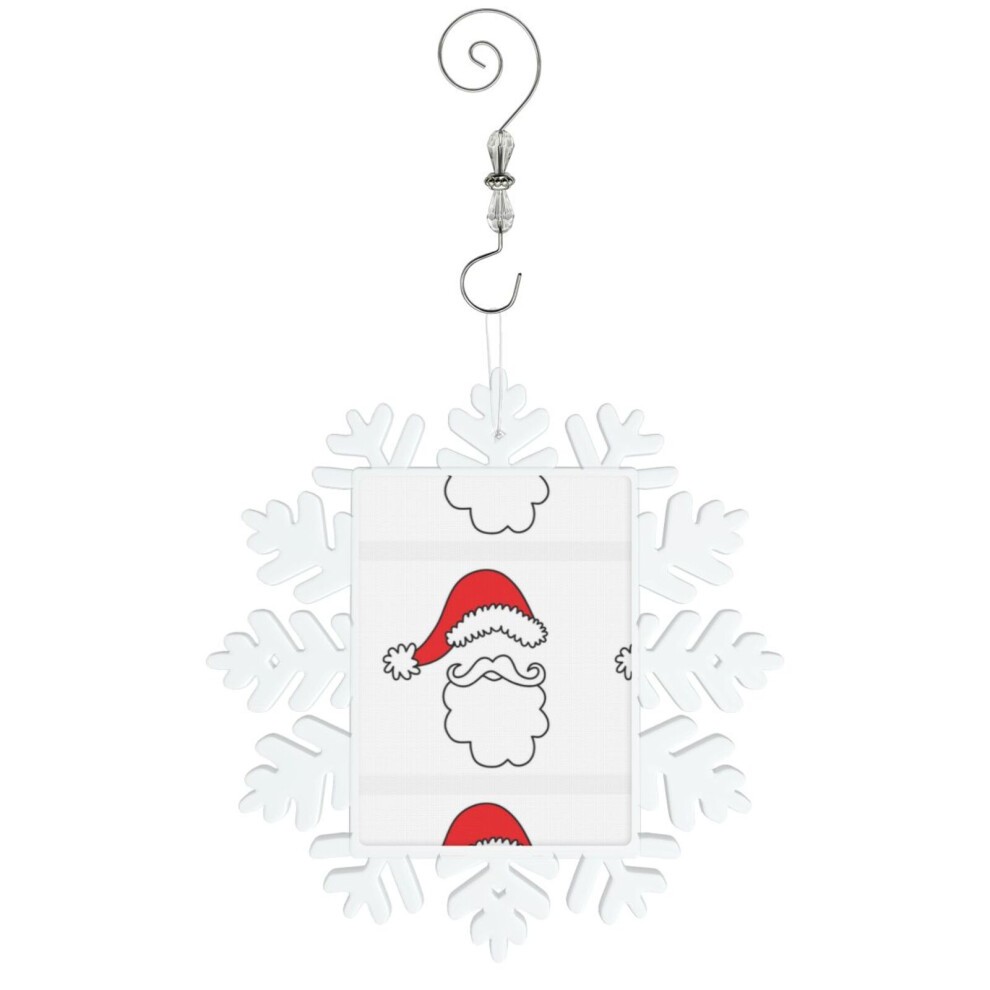 (Santa Beard=9546) Christmas Ornament Snowflake Tree Decoration Car Hanging Charm Gift with Hook Keepsake for Friends Family