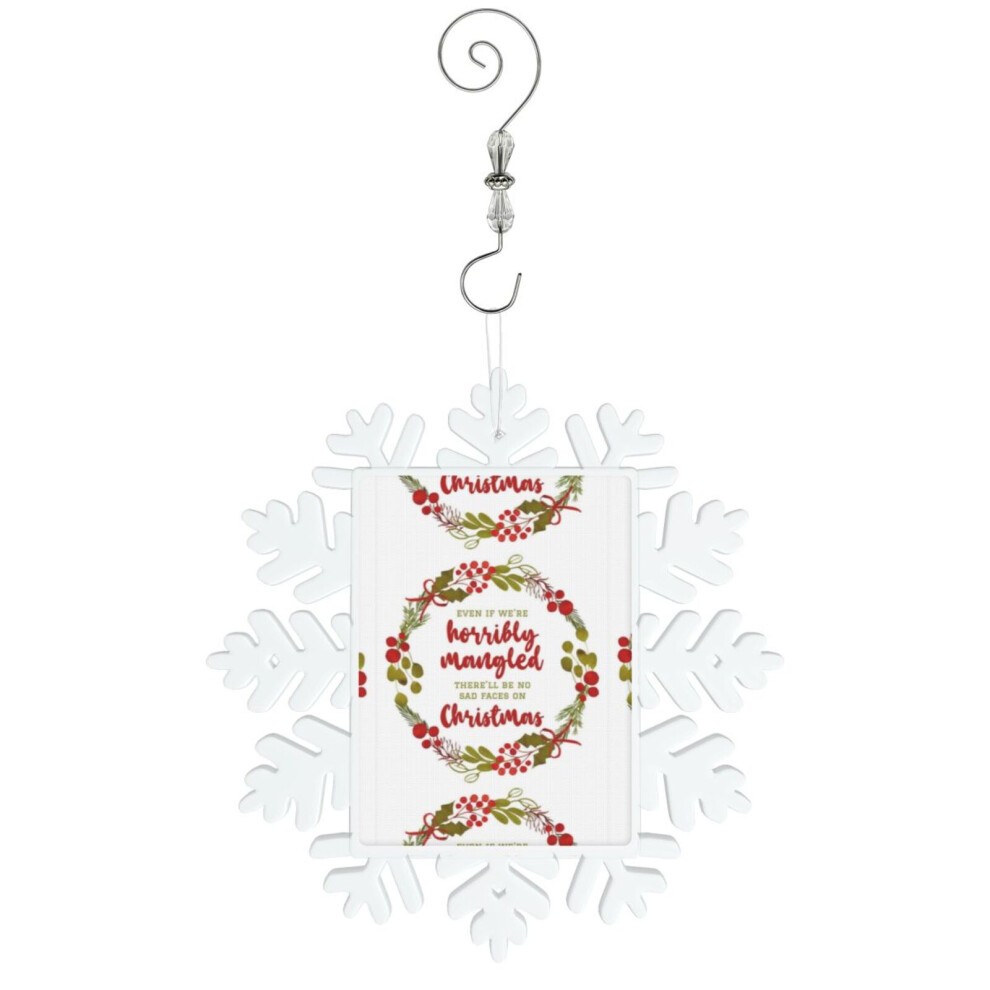 (There'll Be No Sad Faces on Christmas=7786) Christmas Ornament Snowflake Tree Decoration Car Hanging Charm Gift with Hook Keepsake for Friends Family