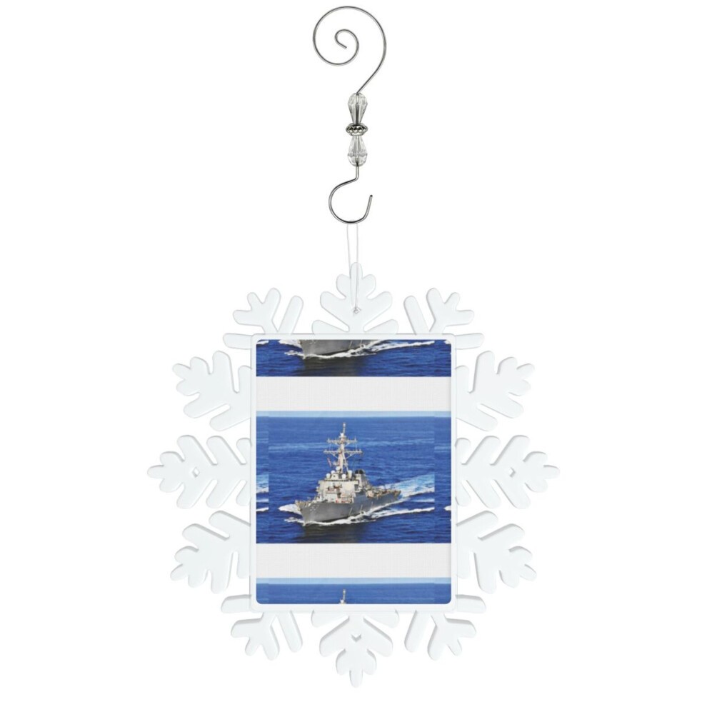 (USS JOHN PAUL JONES (DDG-53) SHIP'S STORE=9797) Christmas Ornament Snowflake Tree Decoration Car Hanging Charm Gift with Hook Keepsake for Friends Fa