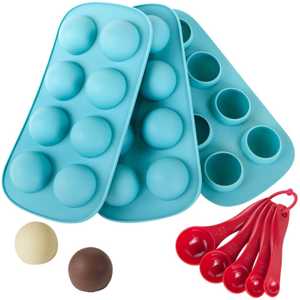 Webake Silicone Chocolate Candy Molds  Round Sphere Baking Molds for Cordial Truffle  Jello Pudding Ball Ice Cube Peanut Butter