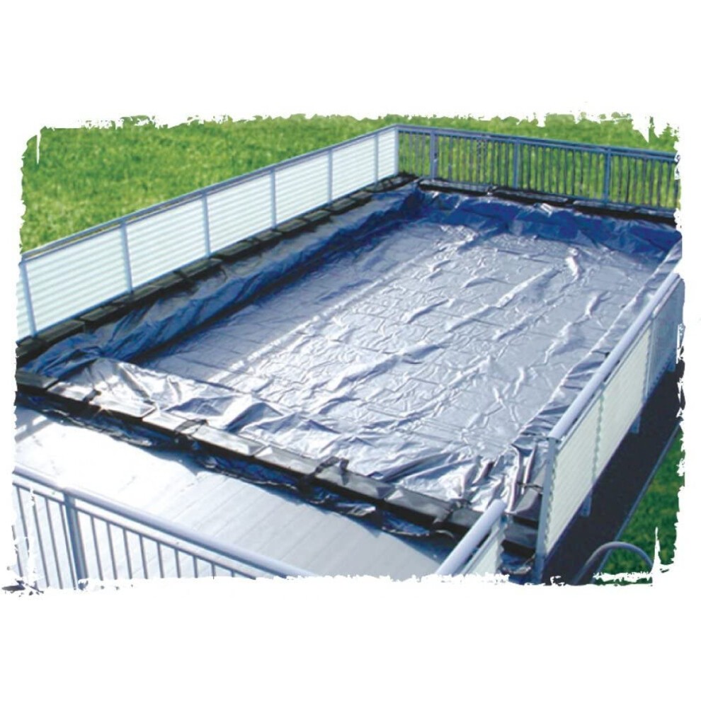 Buffalo Blizzard Blue/Black Rectangle Winter Cover | for Use with Kayak or Fanta-Sea Pools | 6' Overlap (16' X 32')