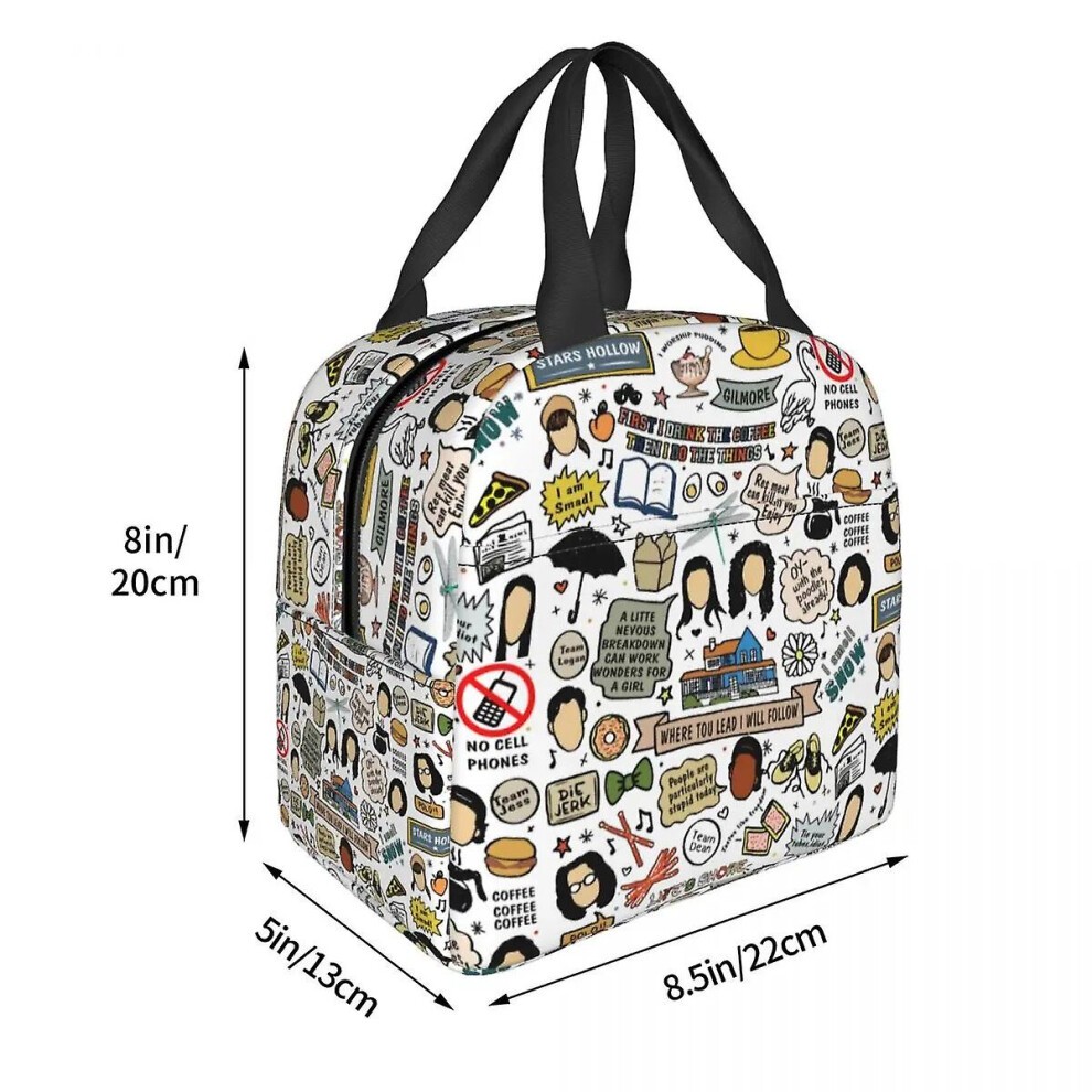 (B-T-5513) TV Show Gilmore Girls Insulated Lunch Bag for Women Children Portable Cooler Thermal Lunch Box School Food Picnic Container Bags thumbnail