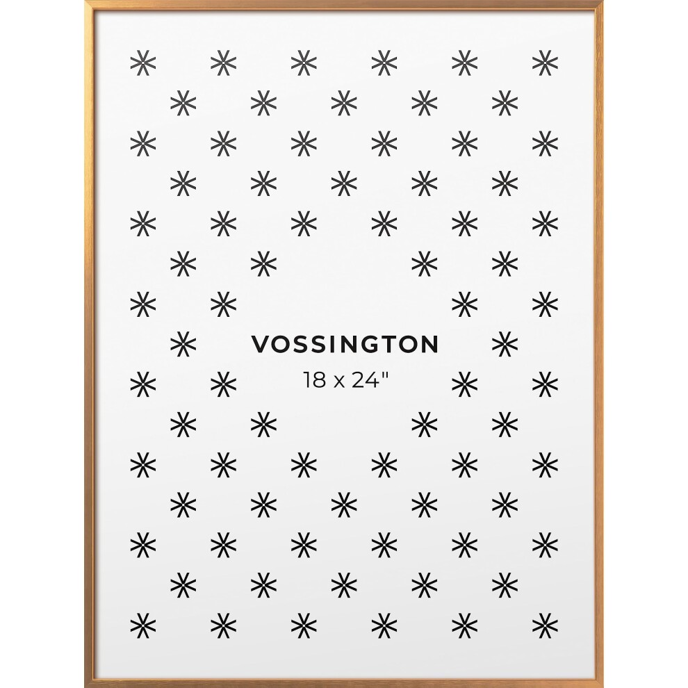 Vossington Thin 18x24 Poster Frame - Old Gold Frame Color - Slim & Modern Frame Design - Fits 1 Picture  Art Print  or Poster (18 X 24 Inches)