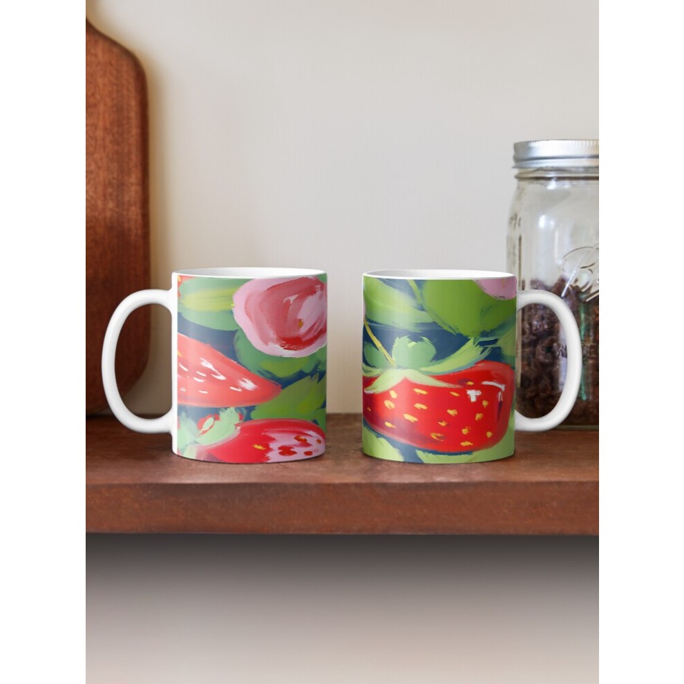 (Fruits - Strawberry Heaven-5509) Coffee Mugs 11oz Russia Club Ceramic Mug Cute Novelty Christmas Gifts
