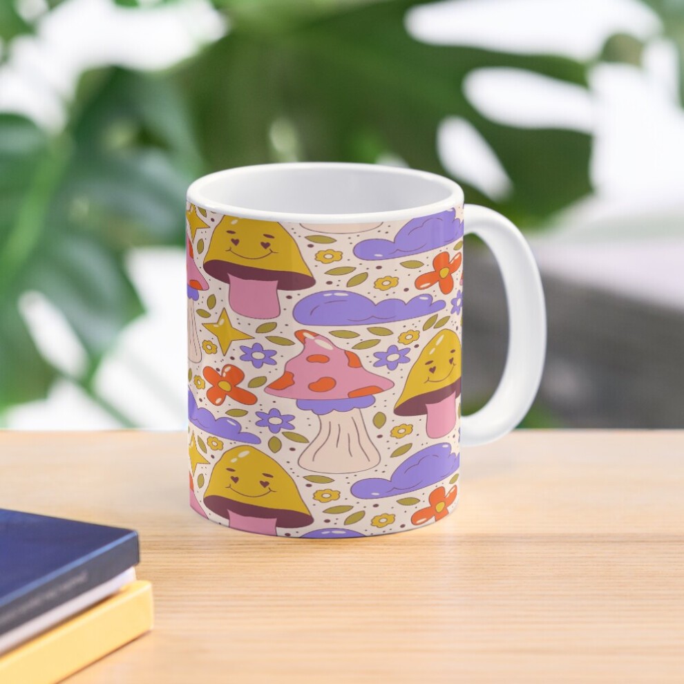 (Trippy Groovy Seamless Pattern for a Psychedelic Blast from the Past-7796) Coffee Mugs 11oz CHILLIN LIKE a VILLIAN Super Primium Graphic (ProAry) Cer thumbnail