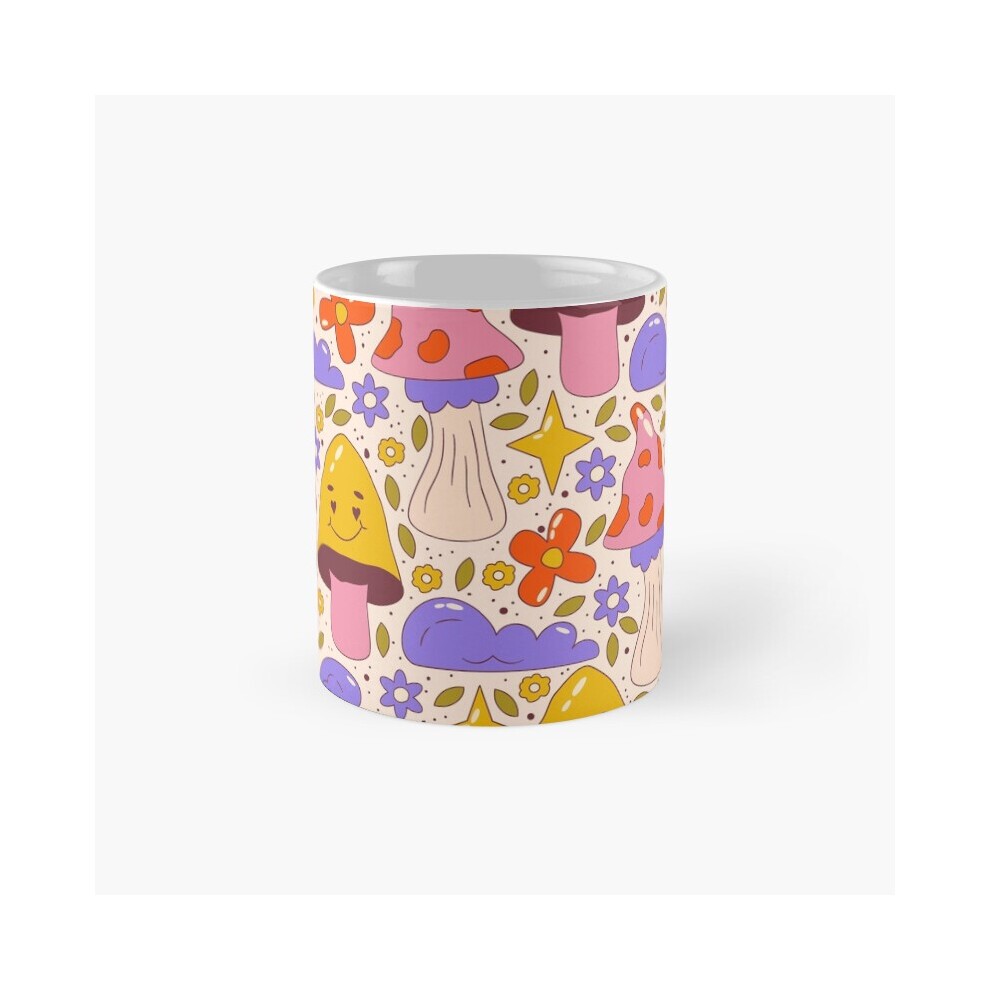 (Trippy Groovy Seamless Pattern for a Psychedelic Blast from the Past-7796) Coffee Mugs 11oz CHILLIN LIKE a VILLIAN Super Primium Graphic (ProAry) Cer thumbnail