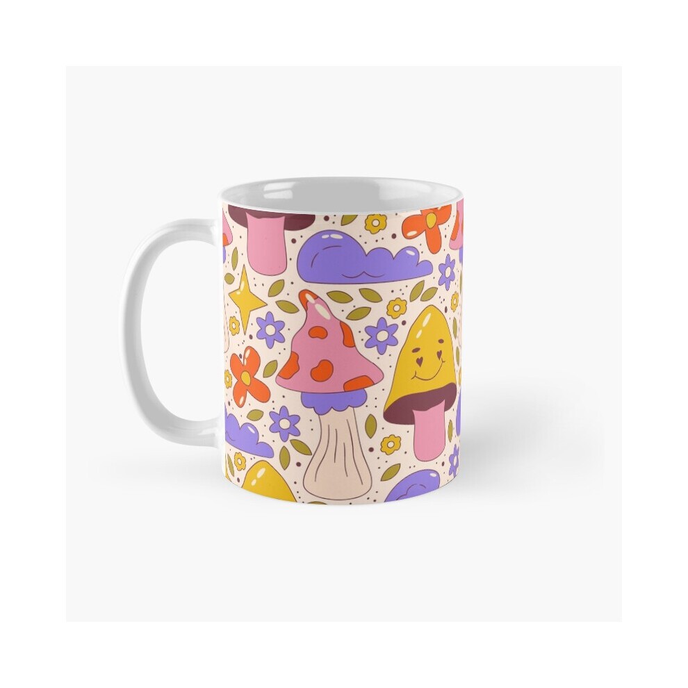 (Trippy Groovy Seamless Pattern for a Psychedelic Blast from the Past-7796) Coffee Mugs 11oz CHILLIN LIKE a VILLIAN Super Primium Graphic (ProAry) Cer thumbnail