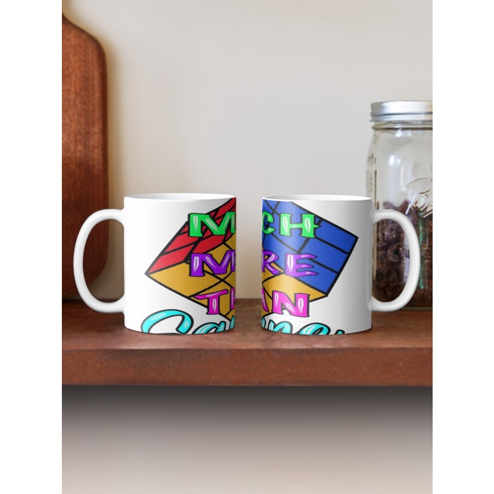 (So Much More Than Square-9764) Coffee Mugs 11oz Wolf with Flower Ceramic Mug Cute Novelty Christmas Gifts