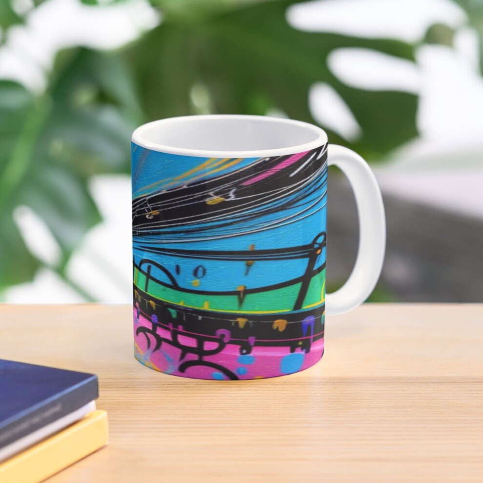 (Abstract in the City Art-9797) Coffee Mugs 11oz Pixel Art Digital Icons Pattern - Retro Gaming and Tech Ceramic Mug Cute Novelty Christmas Gifts thumbnail