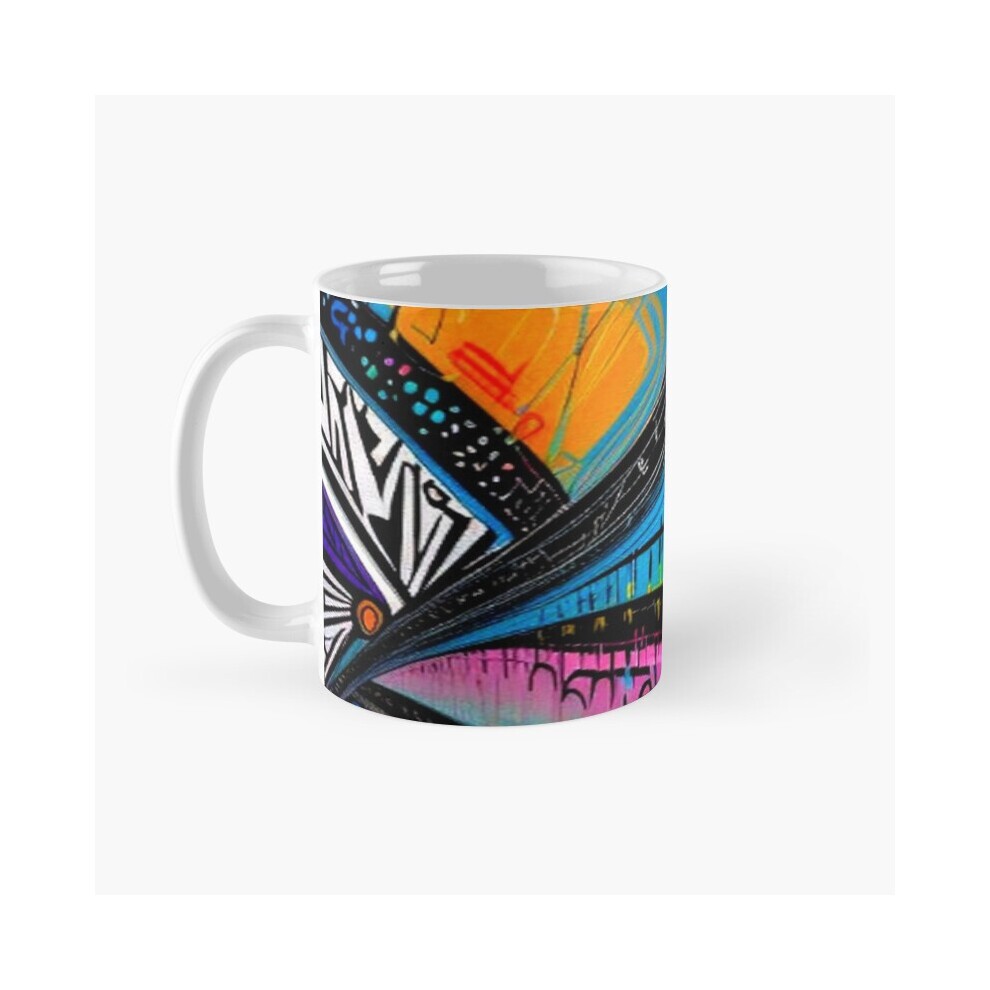 (Abstract in the City Art-9797) Coffee Mugs 11oz Pixel Art Digital Icons Pattern - Retro Gaming and Tech Ceramic Mug Cute Novelty Christmas Gifts thumbnail
