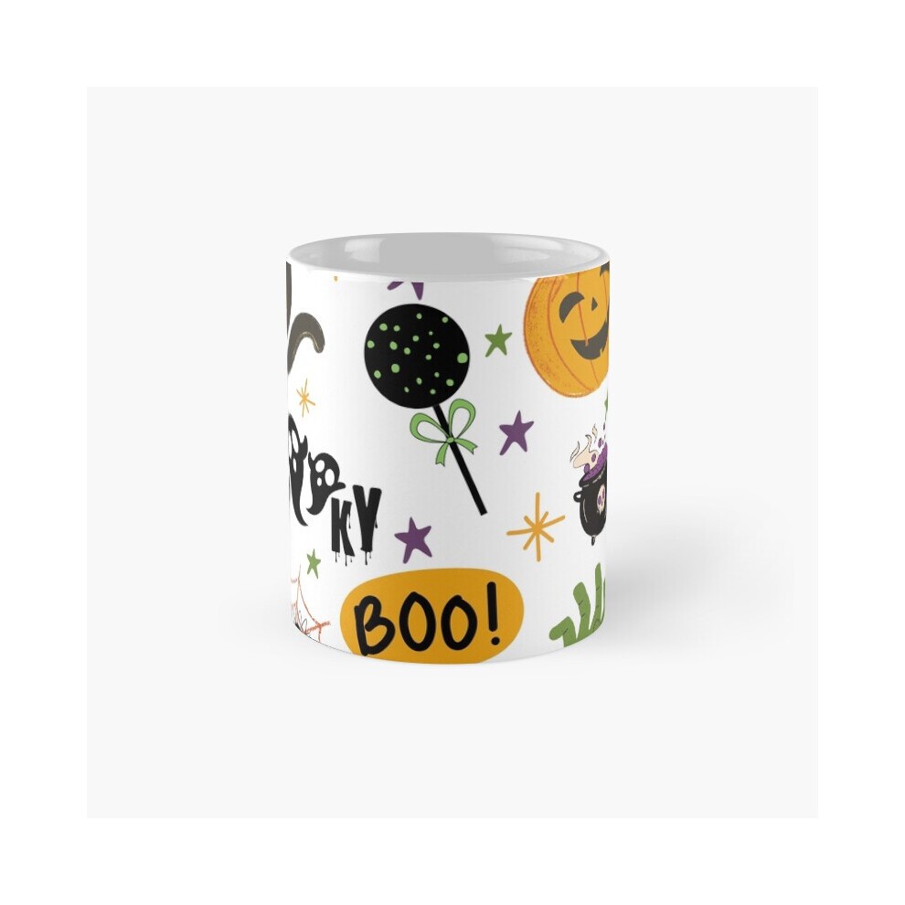 (Happy Halloween Pattern-9734) Coffee Mugs 11oz Indian Leaf Design Ceramic Mug Cute Novelty Christmas Gifts thumbnail