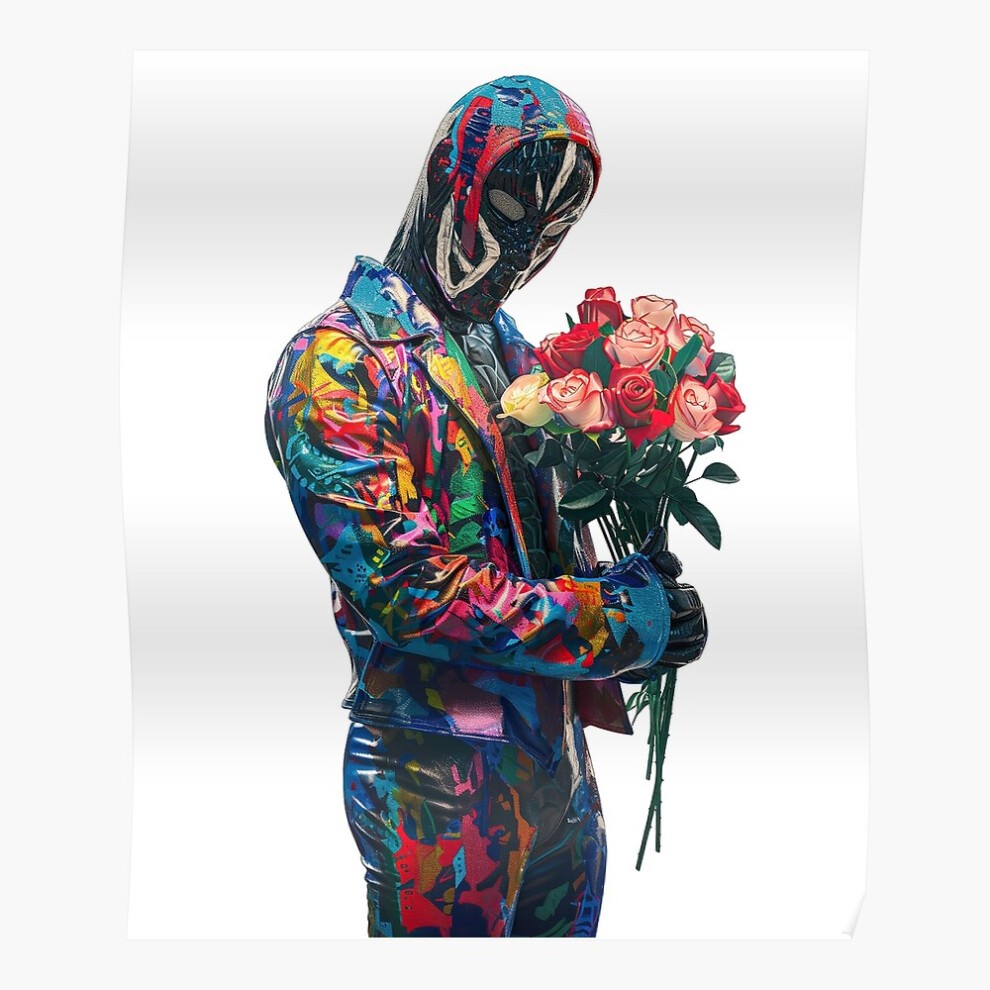 (a Wrestler Holding a Bouquet of Roses in His Hands=7668) Posters 16x20