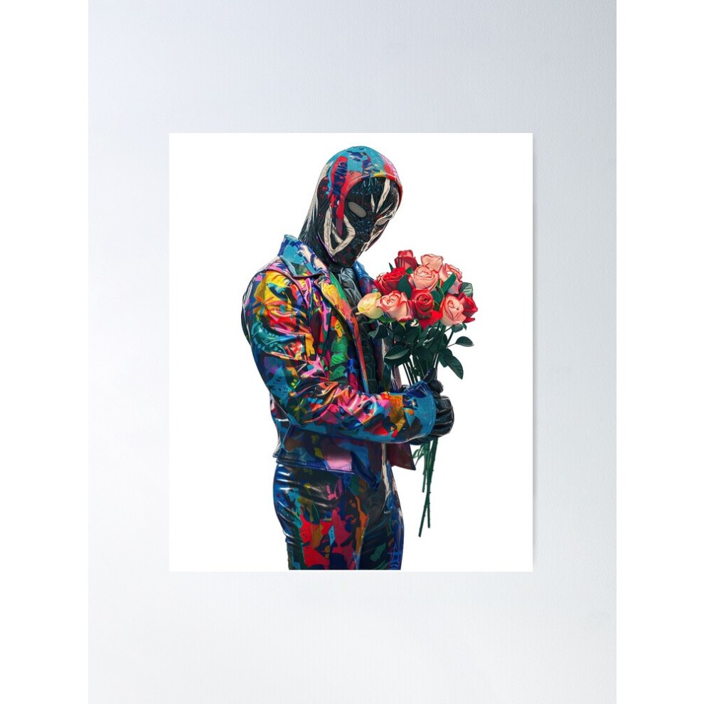 (a Wrestler Holding a Bouquet of Roses in His Hands=7668) Posters 16x20