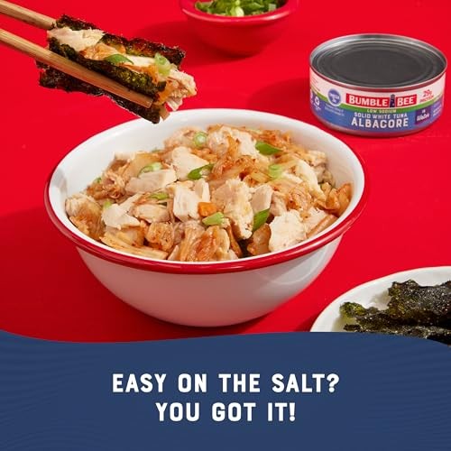 Bumble Bee Low Sodium Solid White Albacore Tuna in Water, 12 Oz Can - Wild Caught Tuna - 22g Protein per Serving, High in Omega-3s - Non-GMO Project V thumbnail