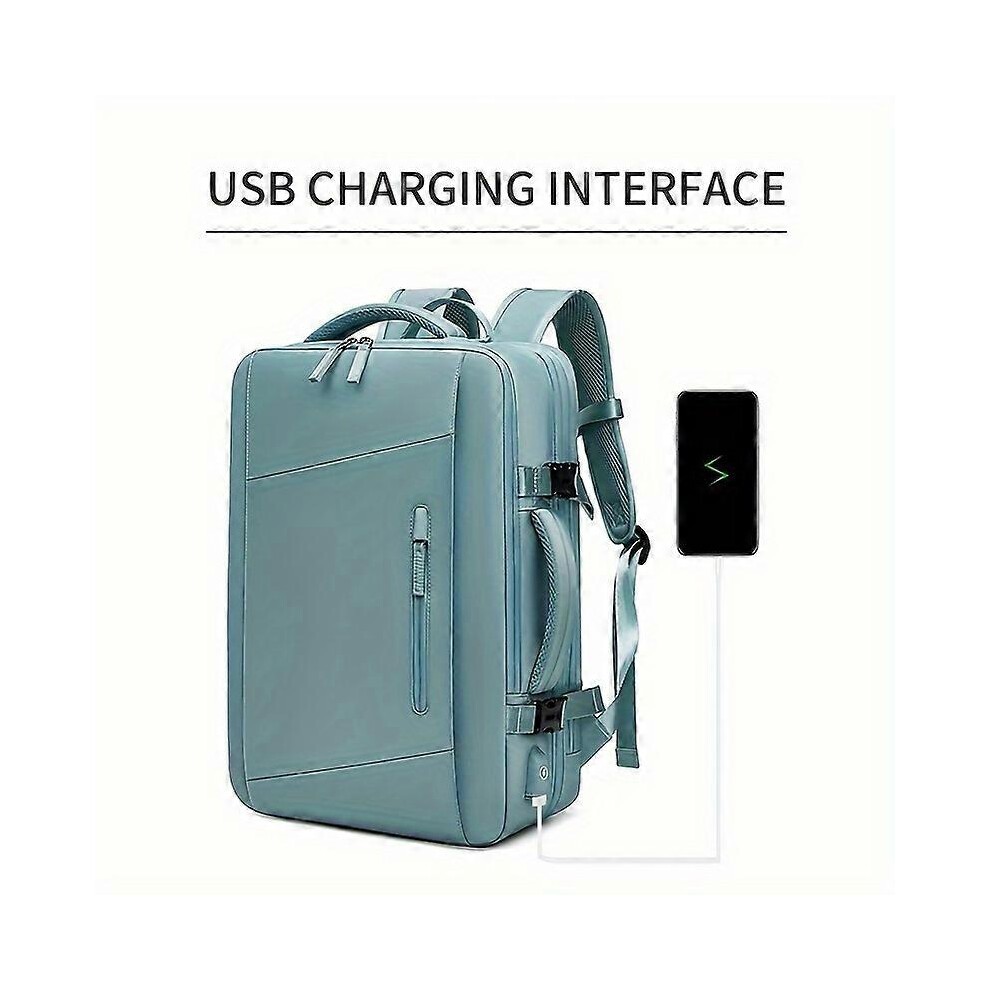 (8875-3 Green) Travel Backpack for with Charging Port, Expanded 10.3gal Hiking Rucksack, Large Capacity 17 Inch Computer Schoolbag thumbnail
