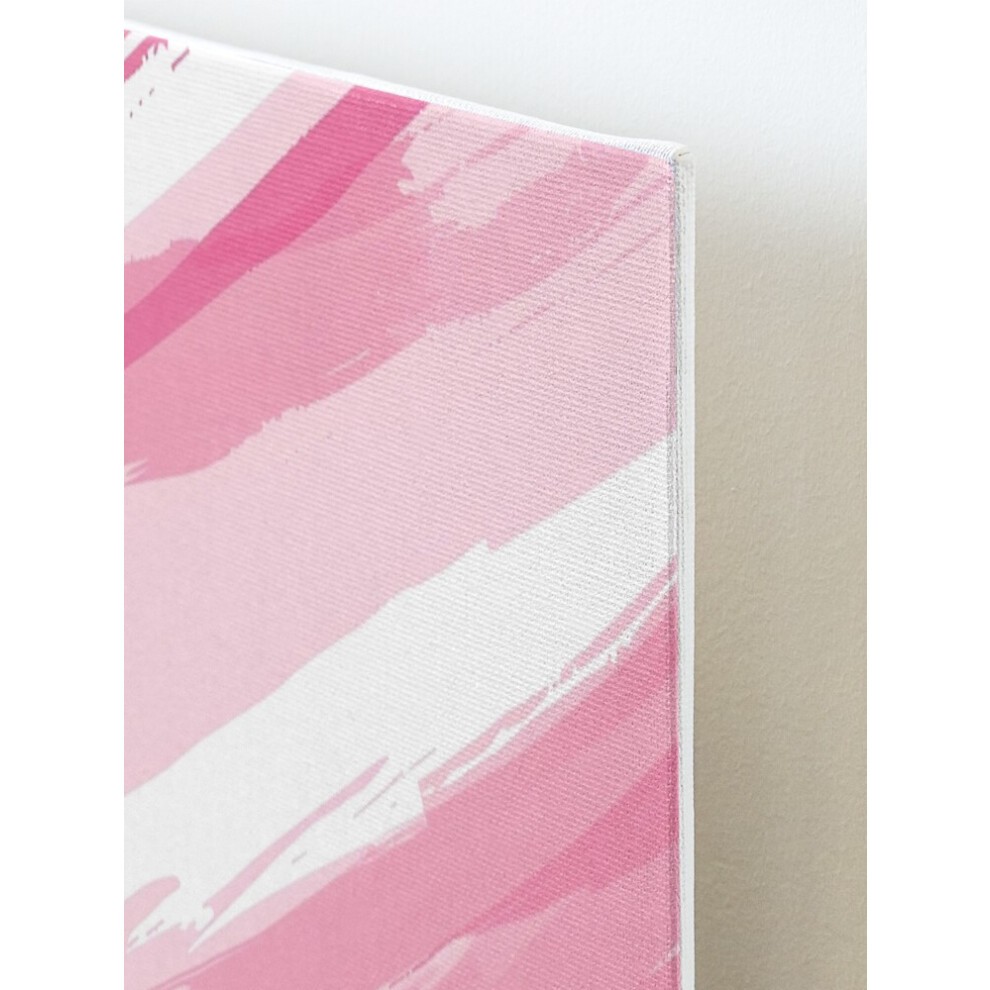 Framed Canvas Print Pastel Pink Abstract Brush Strokes=4875 DIY Install Kit - 16x20