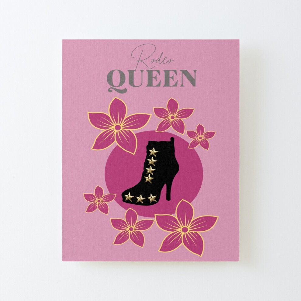 Framed Canvas Print  Pink Cowgirl: Rodeo Queen=4973 DIY Install Kit - 16x20