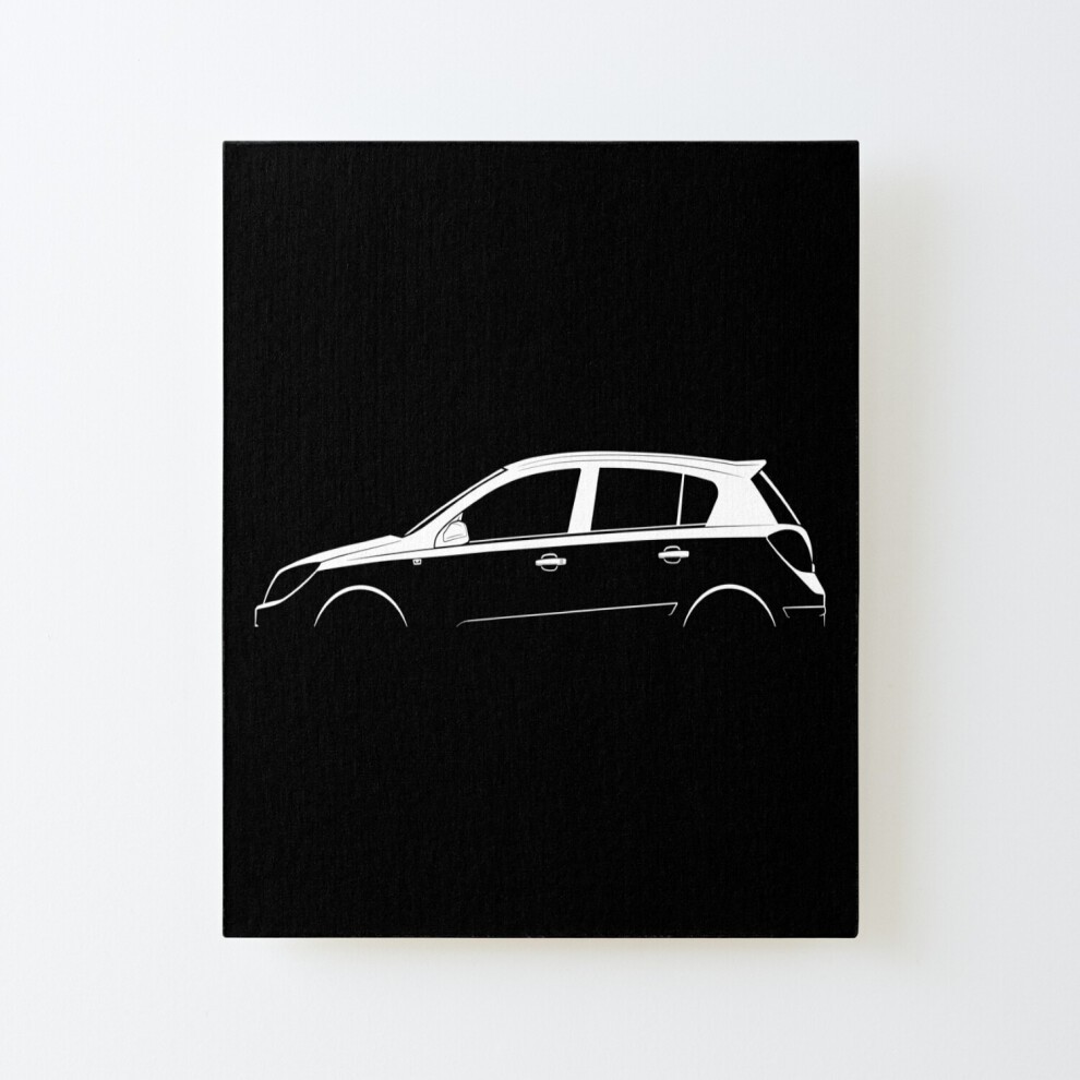 Framed Canvas Print Astra Hatchback (H) Silhouette=5325 DIY Install Kit - 16x20
