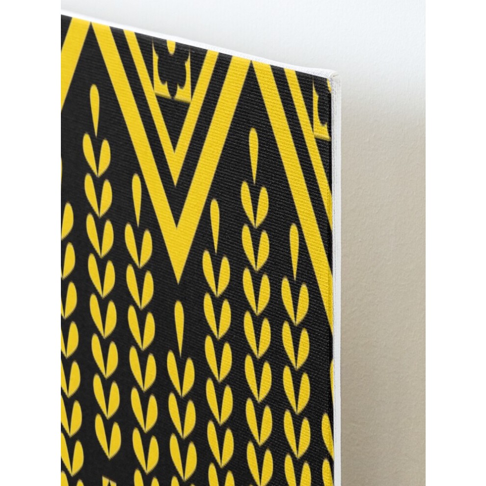 Framed Canvas Print Yellow and Black Seamless Geometric=6331 DIY Install Kit - 16x20
