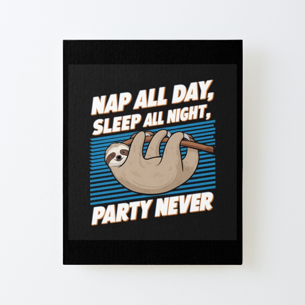 Framed Canvas Print Nap All Day Sleep All Night Party Never=8775 DIY Install Kit - 16x20