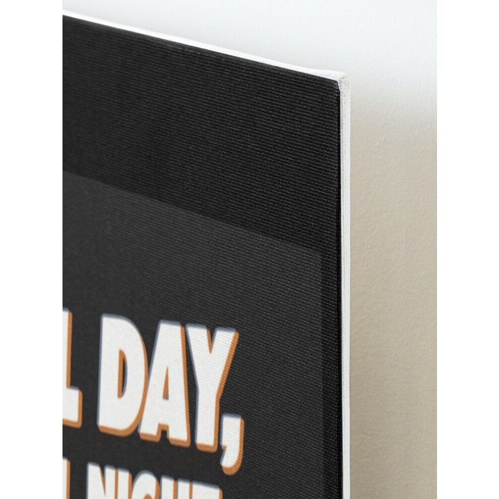 Framed Canvas Print Nap All Day Sleep All Night Party Never=8775 DIY Install Kit - 16x20