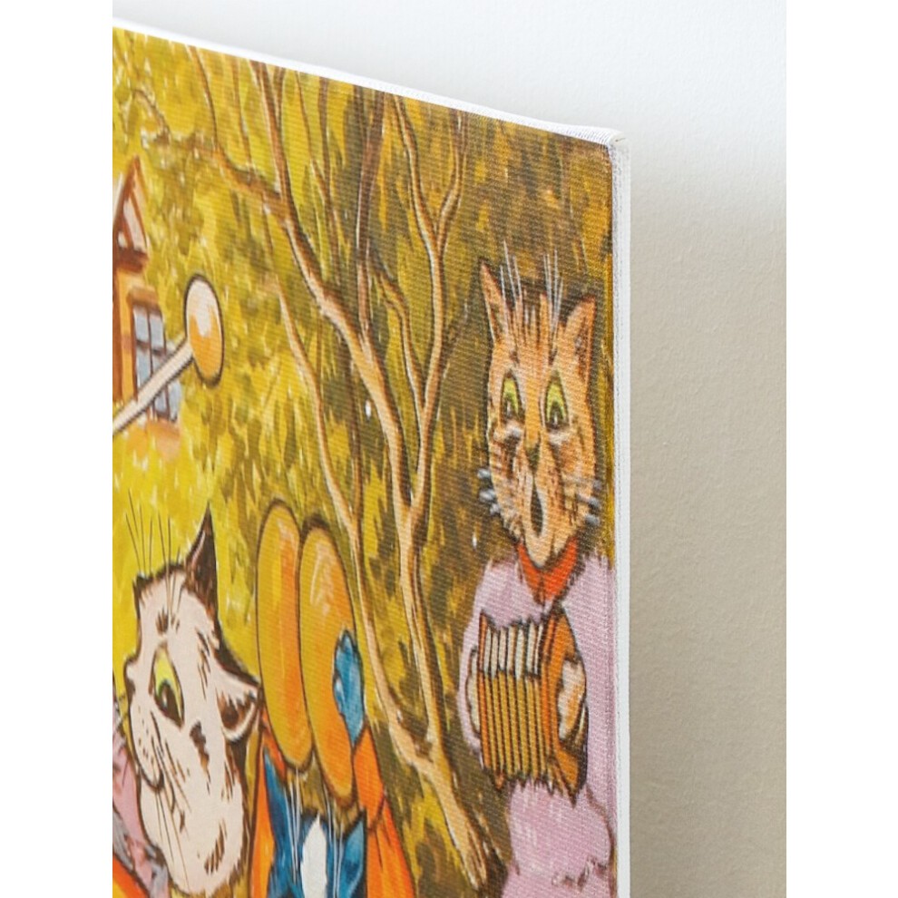 Framed Canvas Print Louis Wain Artwork=8532 DIY Install Kit - 16x20