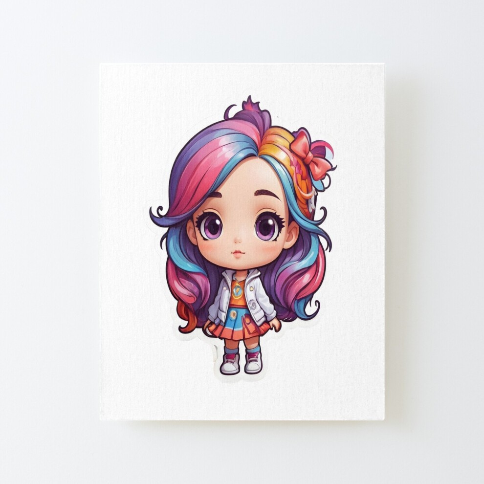 Framed Canvas Print a Colourful Cute Girl=9253 DIY Install Kit - 16x20