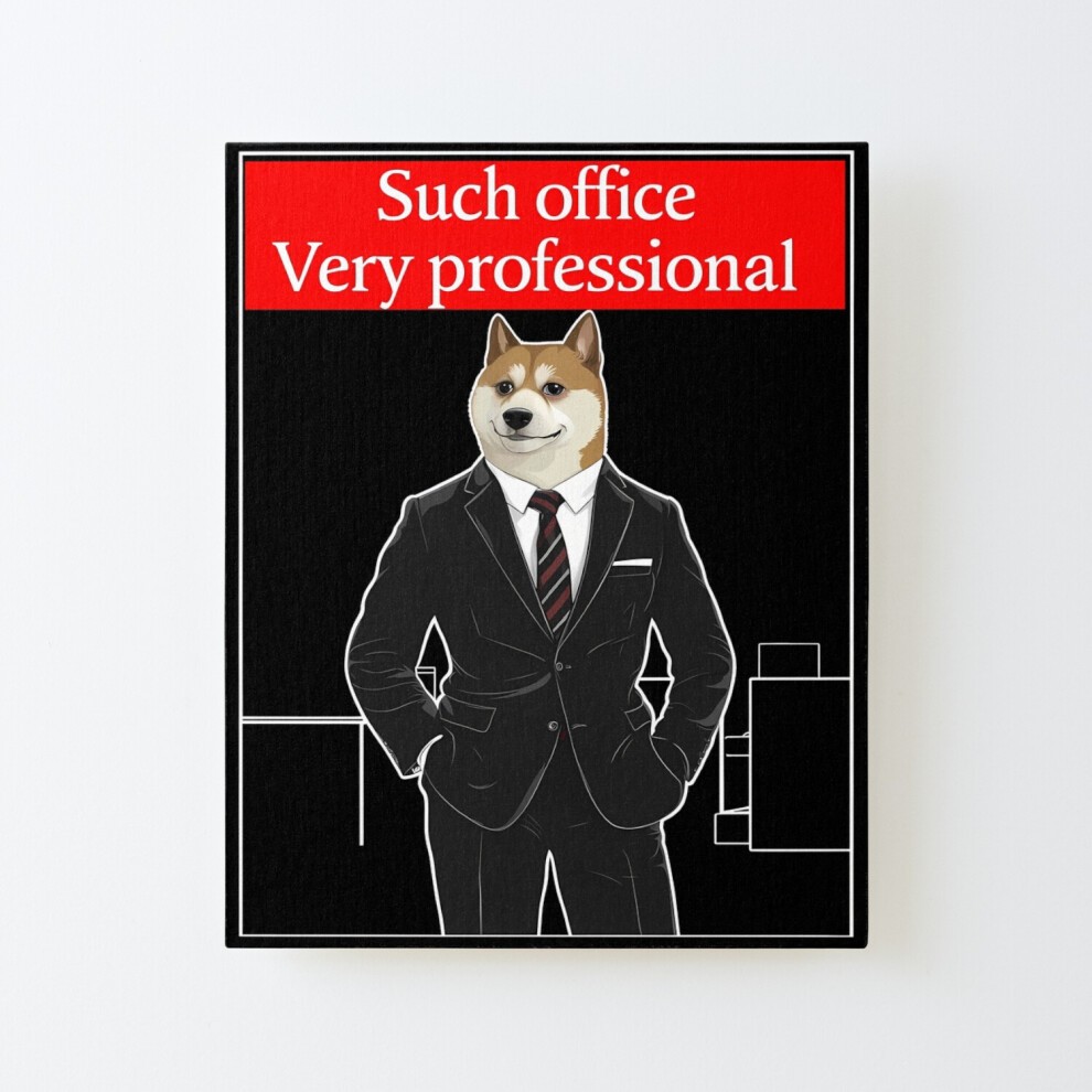 Framed Canvas Print Woof! Doge Means Business=9734 DIY Install Kit - 16x20