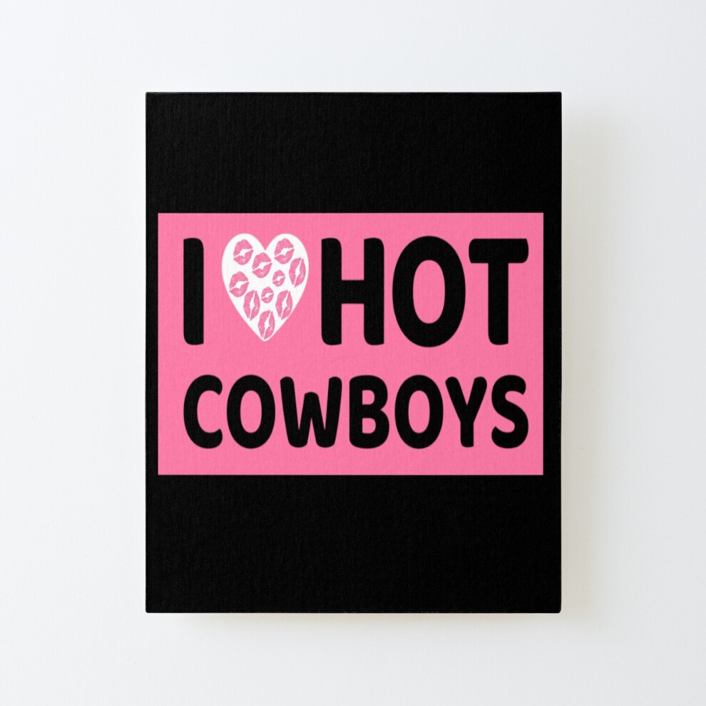 Framed Canvas Print I Love Hot Cowboys Funny Western Rodeo=9657 DIY Install Kit - 16x20