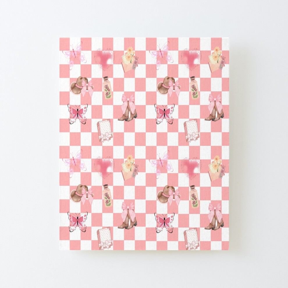 Framed Canvas Print Checkered Cowgirl Set Pattern Coquette=9585 DIY Install Kit - 16x20