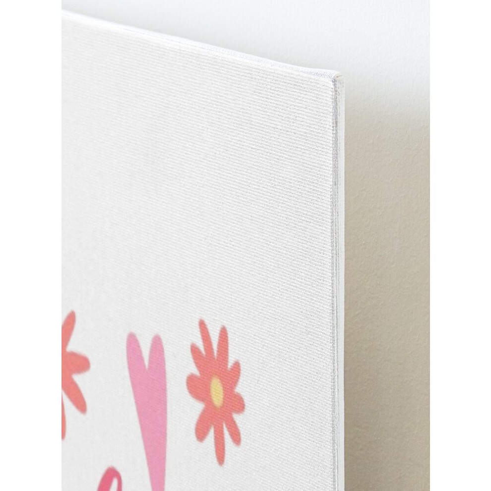 Framed Canvas Print Love Your Self. Flowers=9546 DIY Install Kit - 16x20