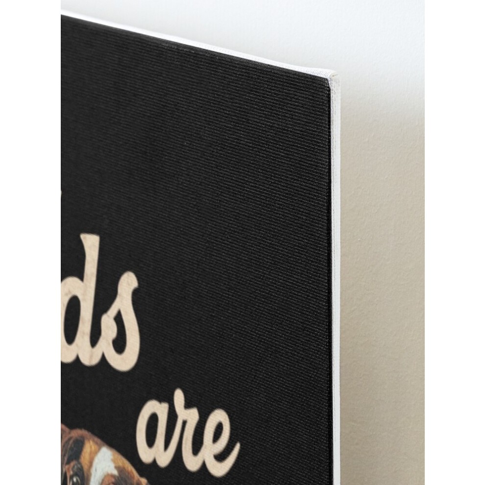 Framed Canvas Print MY FRIENDS ARE DOGS . Cute Dog Lover Pet Paw Vintage=10277 DIY Install Kit - 16x20
